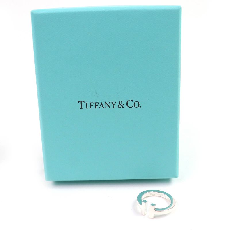 Tiffany & Co T Square Ring Ag925 Accessory Ring Silver Size Approx 9 With Box