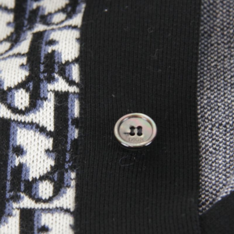 Christian Dior Oblique Size M Polo Shirt Cotton Men's Knit Navy Hi-brand