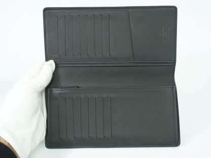 Authentic Louis Vuitton LV Portefeuille Brazza Monogram Shadow Noir Black