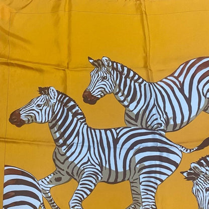 Hermes LE Zebres Zebra Hermes Scarf Silk Carre 90 Clothing Ladies Orange