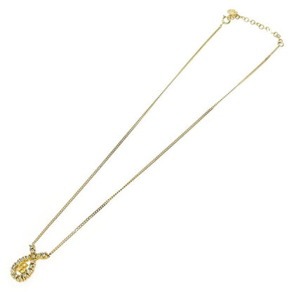 Christian Dior GP Rhinestone CD Logo Necklace Women's Gold 407855 Necklace