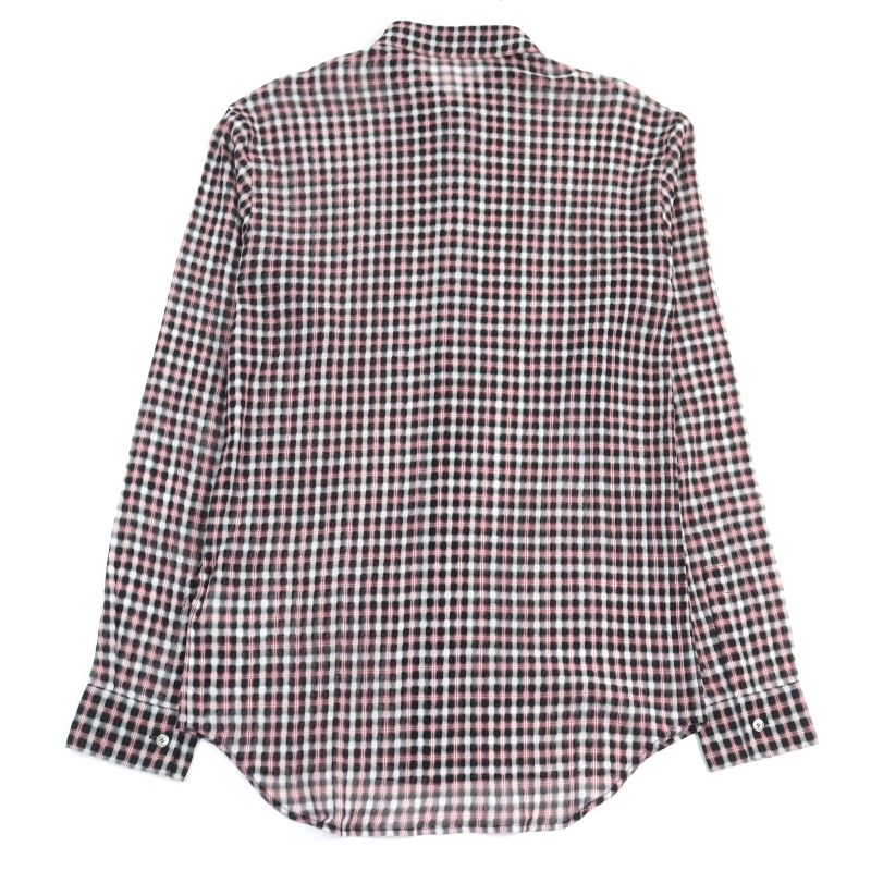 DIOR Homme 293c516a5571 100% Cotton Logo Button Plaid Long Sleeve Shirt Pink