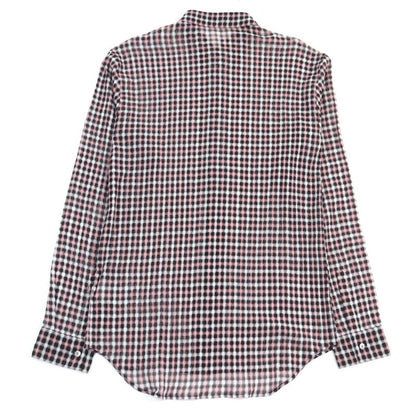 DIOR Homme 293c516a5571 100% Cotton Logo Button Plaid Long Sleeve Shirt Pink