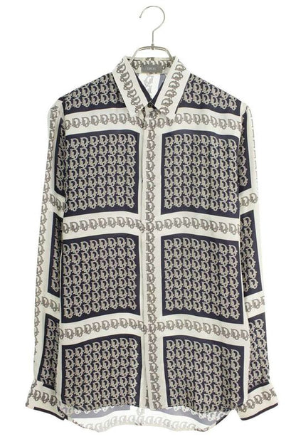 Dior 21SS 013c502a5095 Obscure All Over Silk Long Sleeve Shirt Men 38
