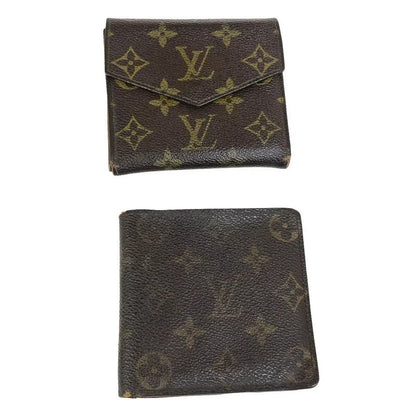 Louis Vuitton Bifold Wallet Monogram W Hook Brown Set Of 2 02bs059