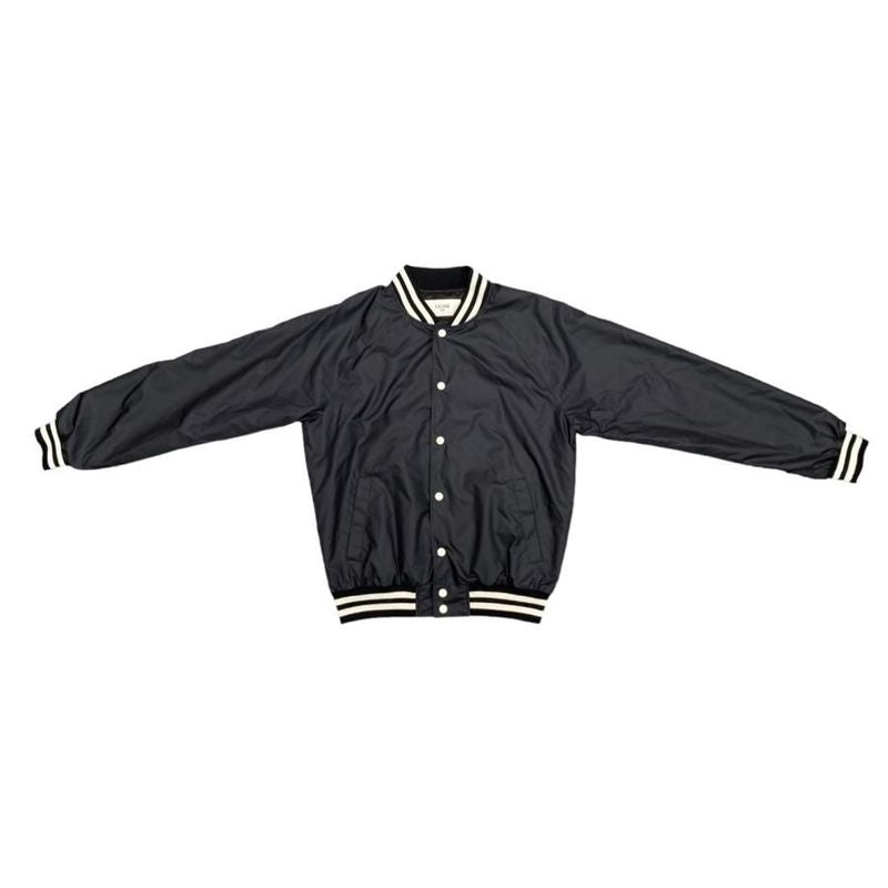 Celine Stajan Back Print Nylon Blouson 2w588495m 44 Size Logo Black White