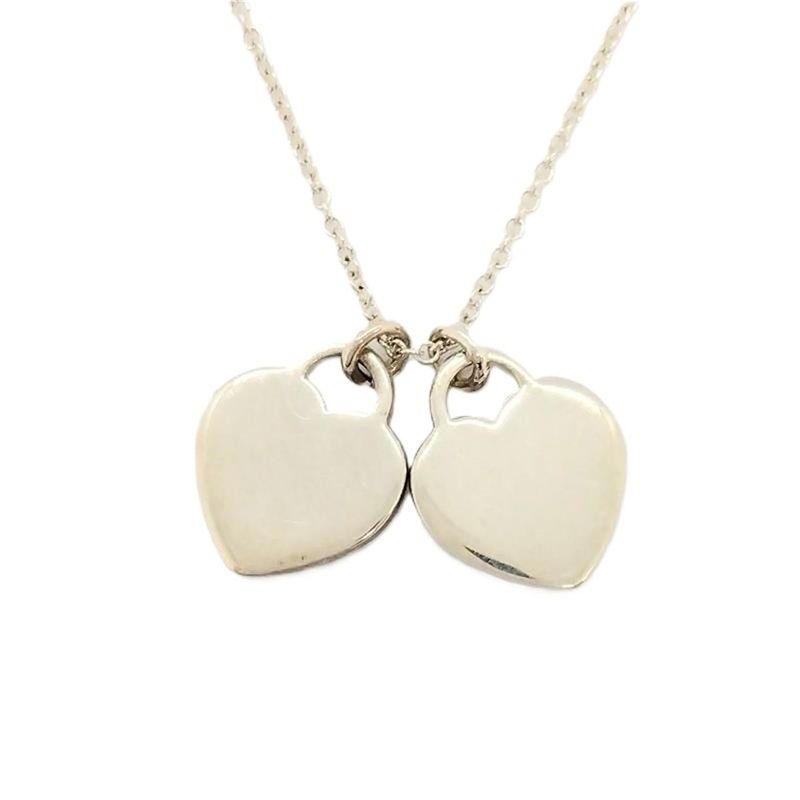 Tiffany & Co Tiffany & Co Return To Double Heart Pink Necklace Sv925 26g