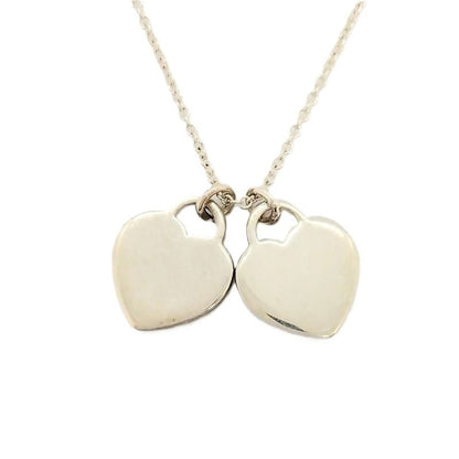 Tiffany & Co Tiffany & Co Return To Double Heart Pink Necklace Sv925 26g