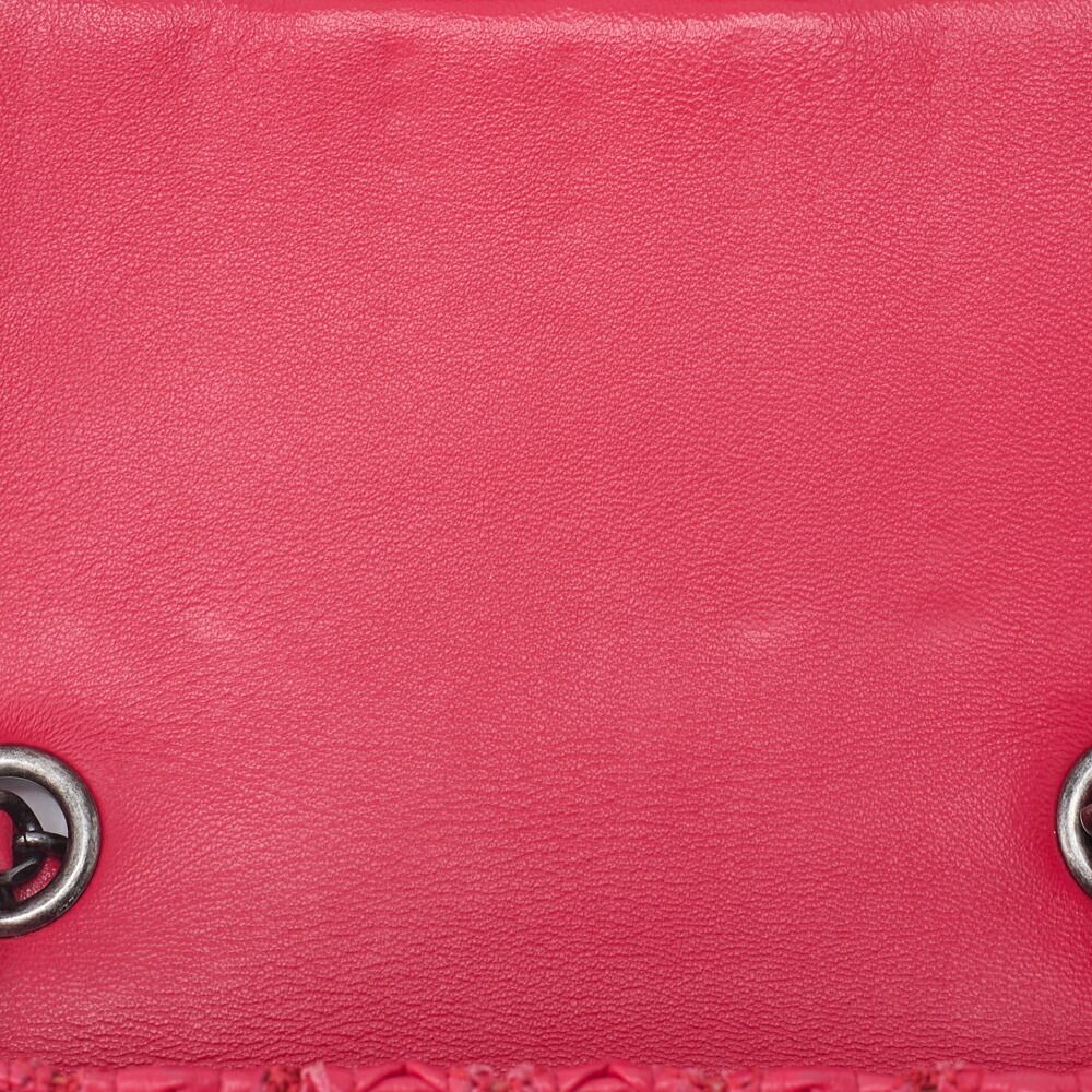 Chanel Mini Matelasse Turnlock Chain Shoulder Bag Lambskin Red (silver Hardware)