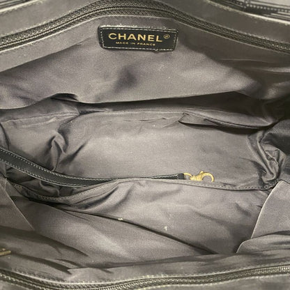Chanel Tote New Travel Nylon Black Chien Pan Gold Hardware Women's