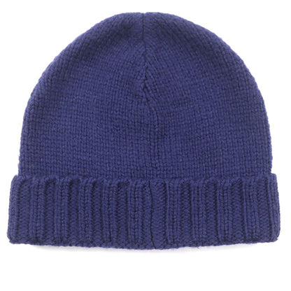 Gucci 602886 GG LOGO KNIT Baenie 100% Wool Hat Knit Cap Navy M (58 22cm
