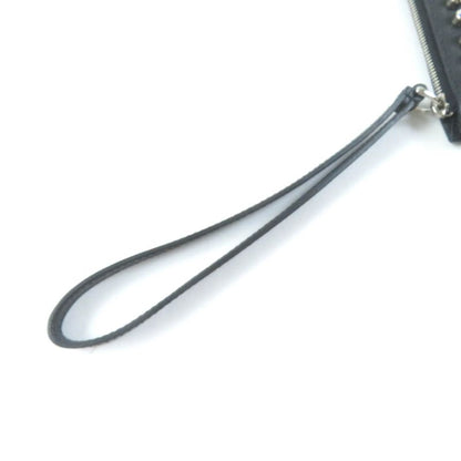 Fendi 8m0341 Carlito Karl Lagerfeld Motif Studded Leather Pouch Black Made In