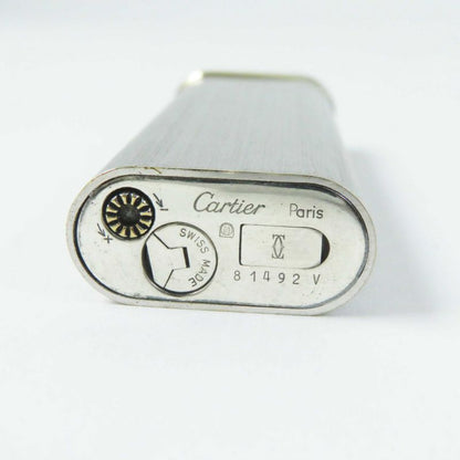 Cartier Oval Trinity New Shape Smoking Toy Gas Lighter Silver