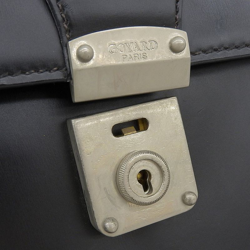Goyard Y2K Vintage Rare Item Box Calf Leather Attache Briefcase Business Bag 3