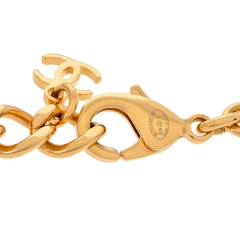 Chanel Roller Skate Chain Necklace Metal G Gold Long 24SS Ladies