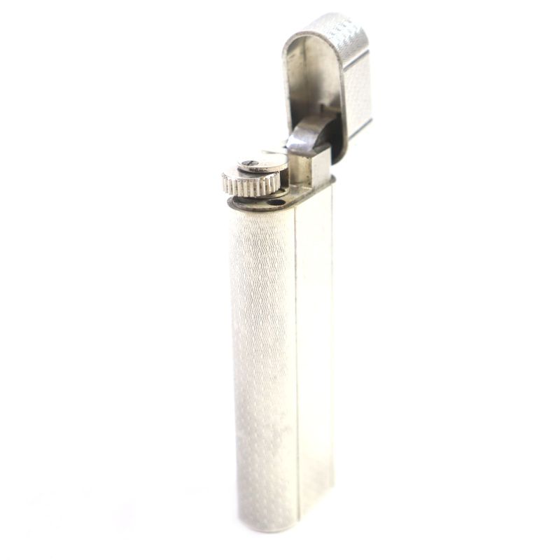 Cartier Oval All-over Roller Type Gas Lighter Silver Men's Ignition Confirmed