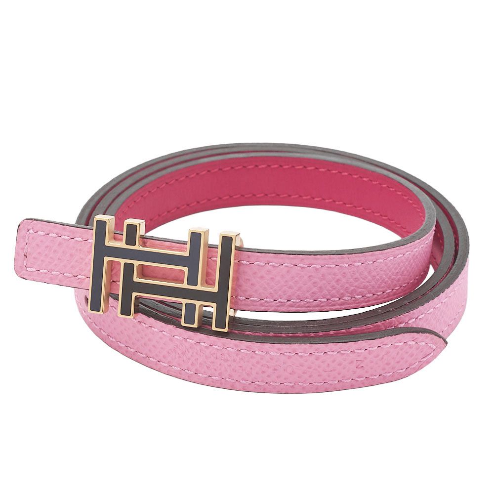 Hermes H O Carre Vosuift X Vaux Epson Belt Pink (gold Hardware) Belt Earring
