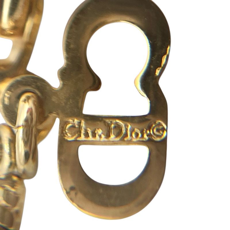 Christian DIOR Necklace Snake Chain Gold Plated Gold