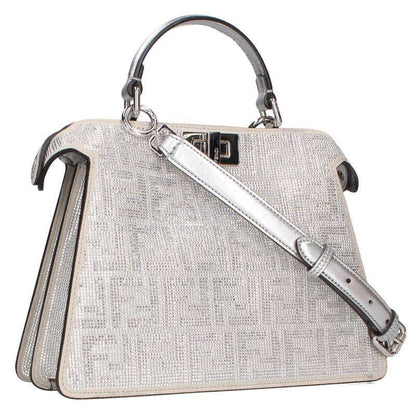 Fendi 8bn327 Peekaboo Icy Youth Small 2way FF Pattern Crystal Handbag Women