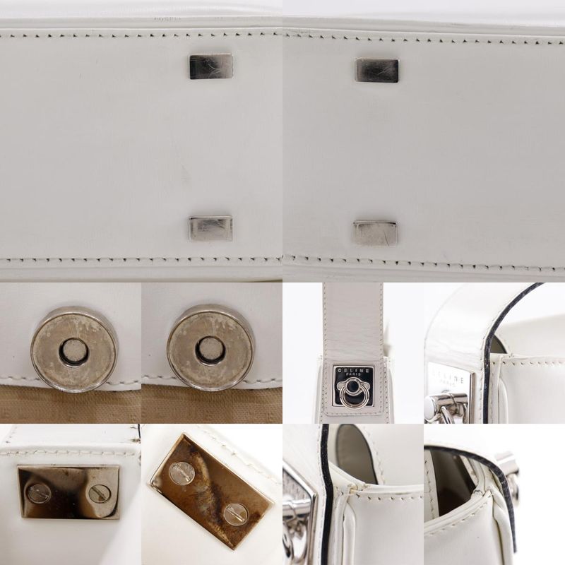 Celine One Shoulder Leather White Women's Shoulder Bag