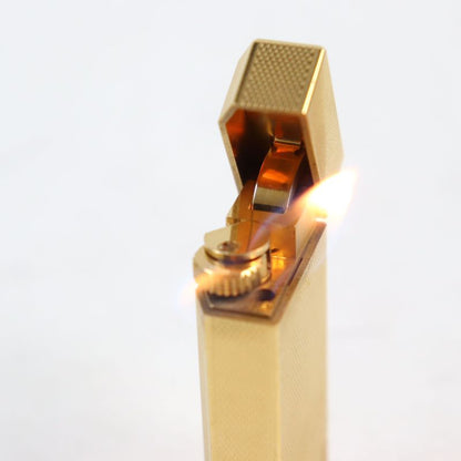 Cartier Pentagonal All-over Pattern Short Roller Lighter Gold With Case Swiss