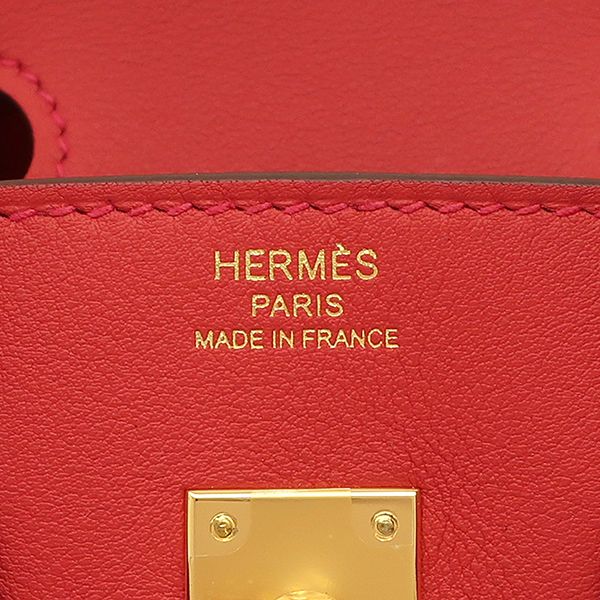Hermes Handbag Birkin 25 Swift Vermilion Gold Hardware Never Used Red Stamped W
