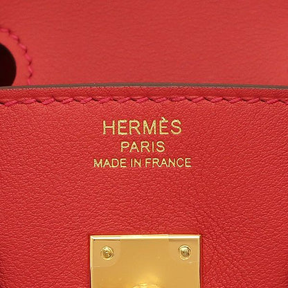 Hermes Handbag Birkin 25 Swift Vermilion Gold Hardware Never Used Red Stamped W