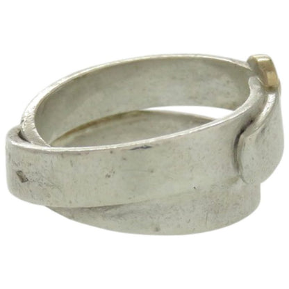 Hermes Double True #48 Size 8 Silver 925 18K Gold Silver Ring 0222 Hermes
