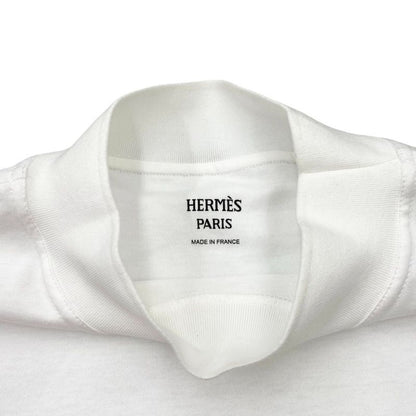 Hermes Short Sleeve T-Shirt Cartouche Mock Neck 3e4621dl Size 34 Backpack Print