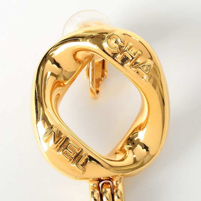 Chanel Earrings Faux Pearl Earrings Gold