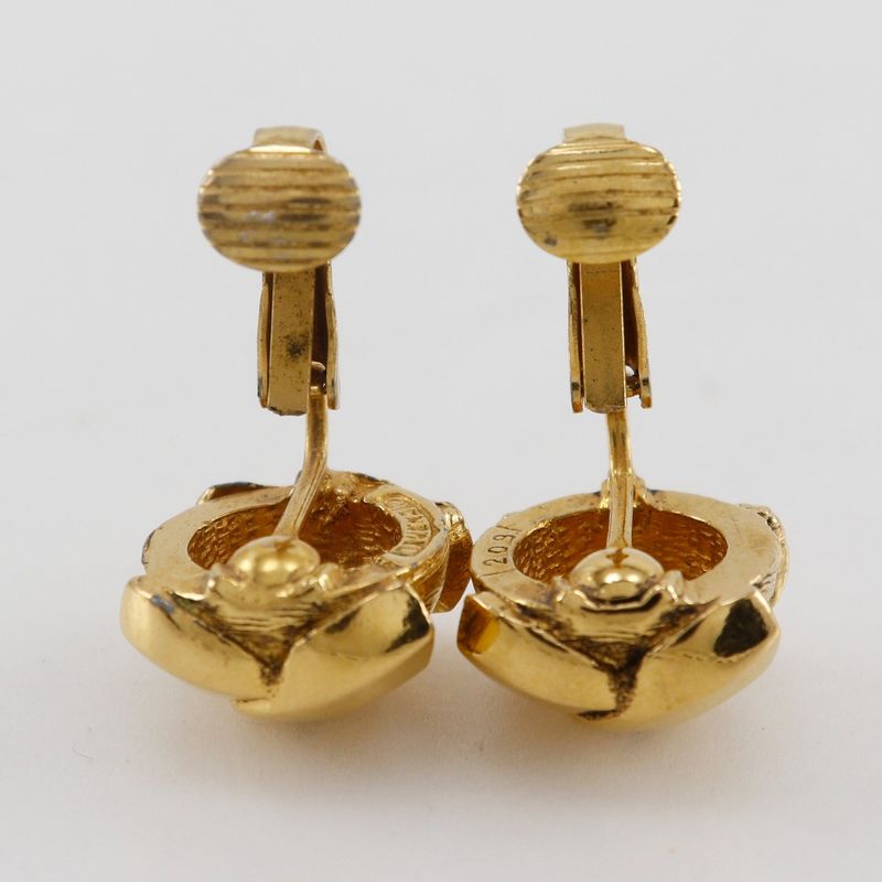 Chanel Coco Mark Vintage Gold Plated Ladies 11.2g Earrings
