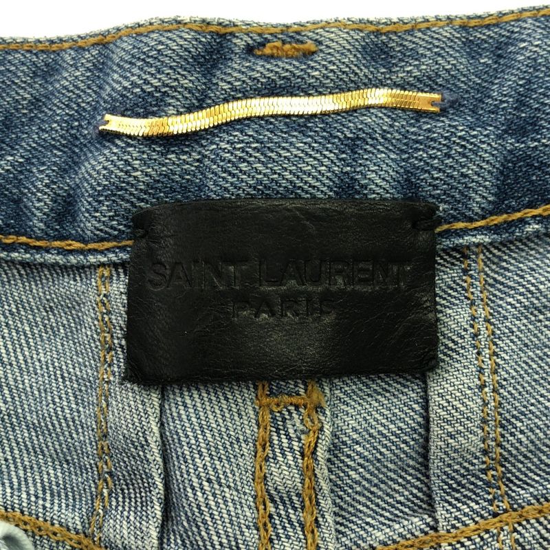 Saint Laurent Paris 16ss Cutoff Denim Shorts 375916 Indigo Blue 25