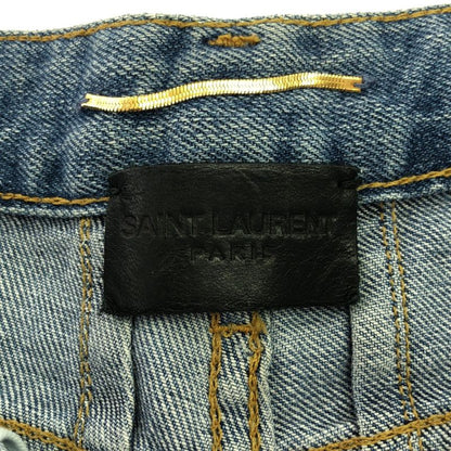 Saint Laurent Paris 16ss Cutoff Denim Shorts 375916 Indigo Blue 25