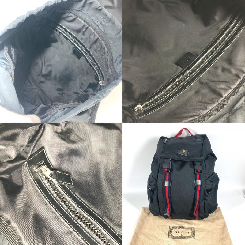Gucci Backpack Sac Embroidery Taiga Backpack 429037 Nylon Canvas Black