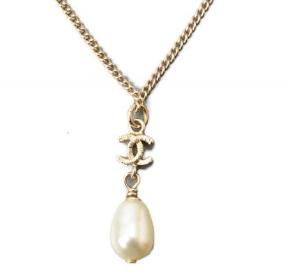 Chanel Necklace Pendant Chanel Coco Mark Pearl Motif Gold