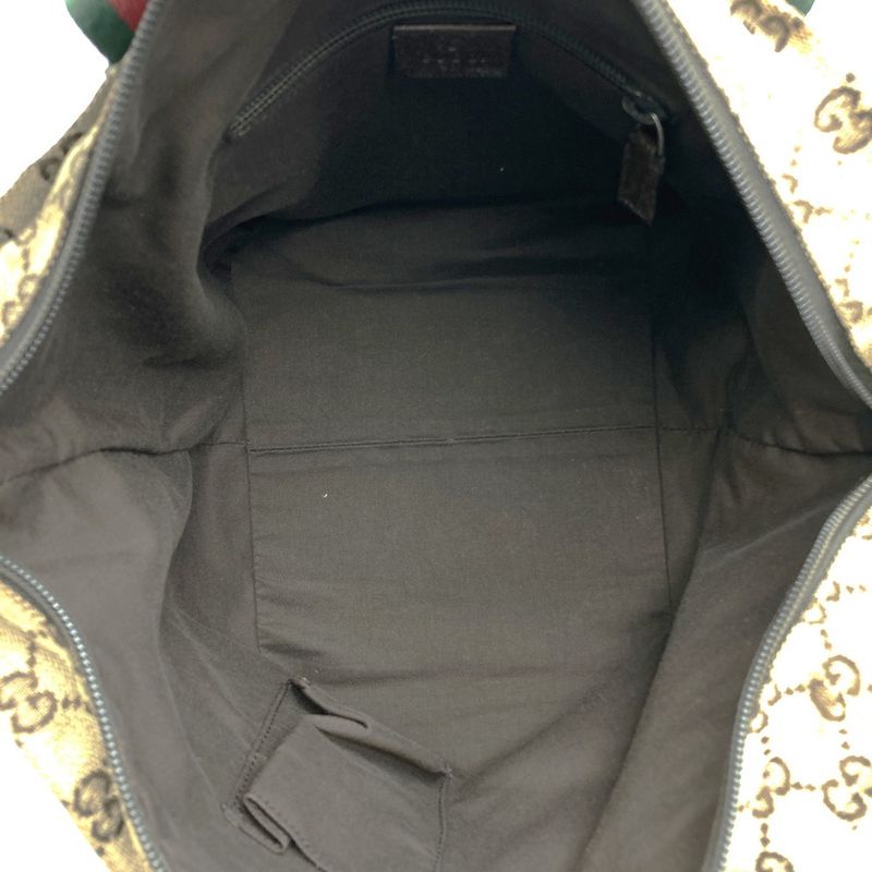 Gucci 131128 GG Canvas Sherry Line Handbag Leather Ladies Men Vintage Fashion