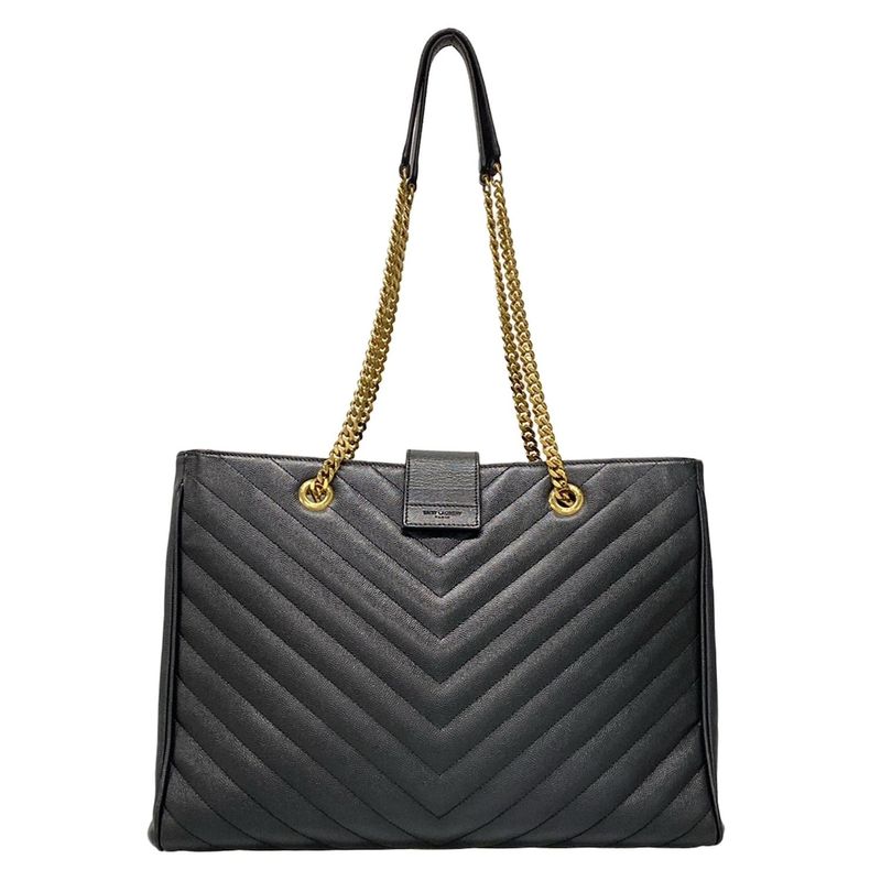 Saint Laurent Paris Tote Bag - 342022 Black Quilted/chain Shoulder Leather