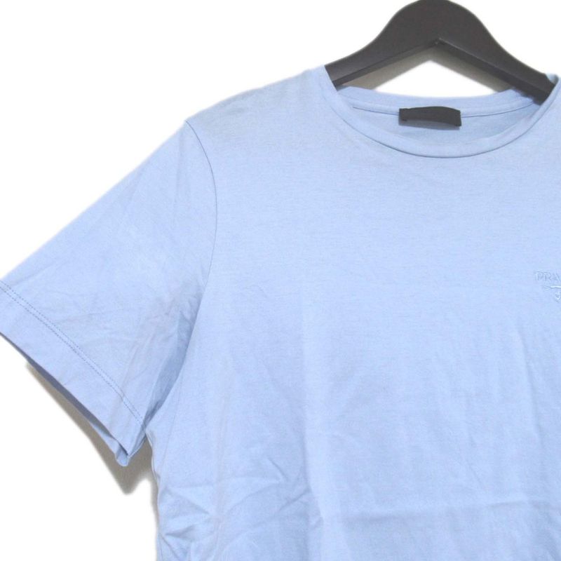 23AW Prada Chest Logo Embroidery Short Sleeve T-shirt Cut And Sewn Ujn884 Size