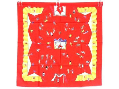 Bvlgari 100% Silk All-over Scarf Stole Shawl Women Red Bj1296