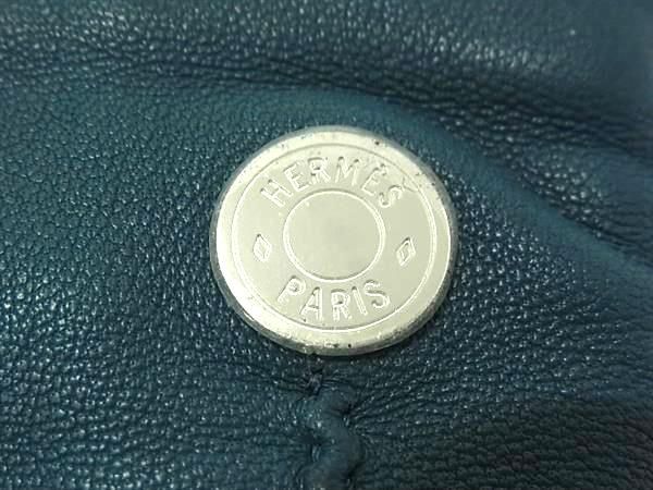 Hermes Serie Lambskin Gloves Gloves Size 8 Women's Blue Fj2923