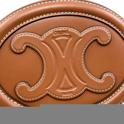 Celine Shoulder Bag Oval Purse Crossbody Bag 10i703 Cuir Triomphe Brown Gold