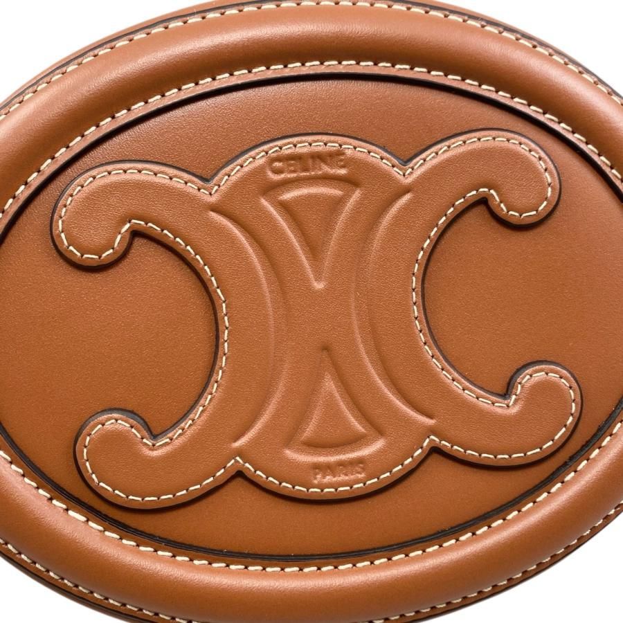 Celine Shoulder Bag Oval Purse Crossbody Bag 10i703 Cuir Triomphe Brown Gold