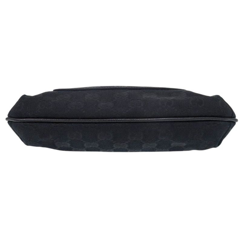 Gucci 122793 GG Canvas Leather Black Shoulder Bag Black 1530 Gucci