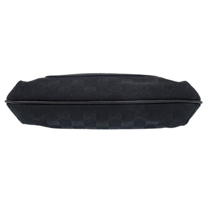 Gucci 122793 GG Canvas Leather Black Shoulder Bag Black 1530 Gucci