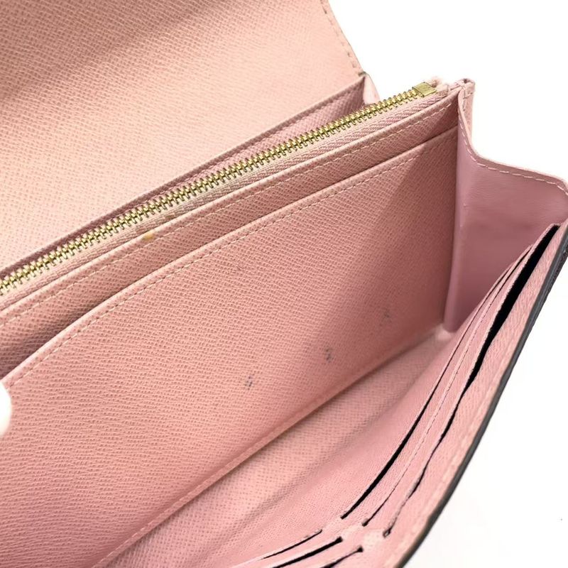 Louis Vuitton Portefeuille Sarah Damier Ebene Damier Ebene PVC Brown Folded