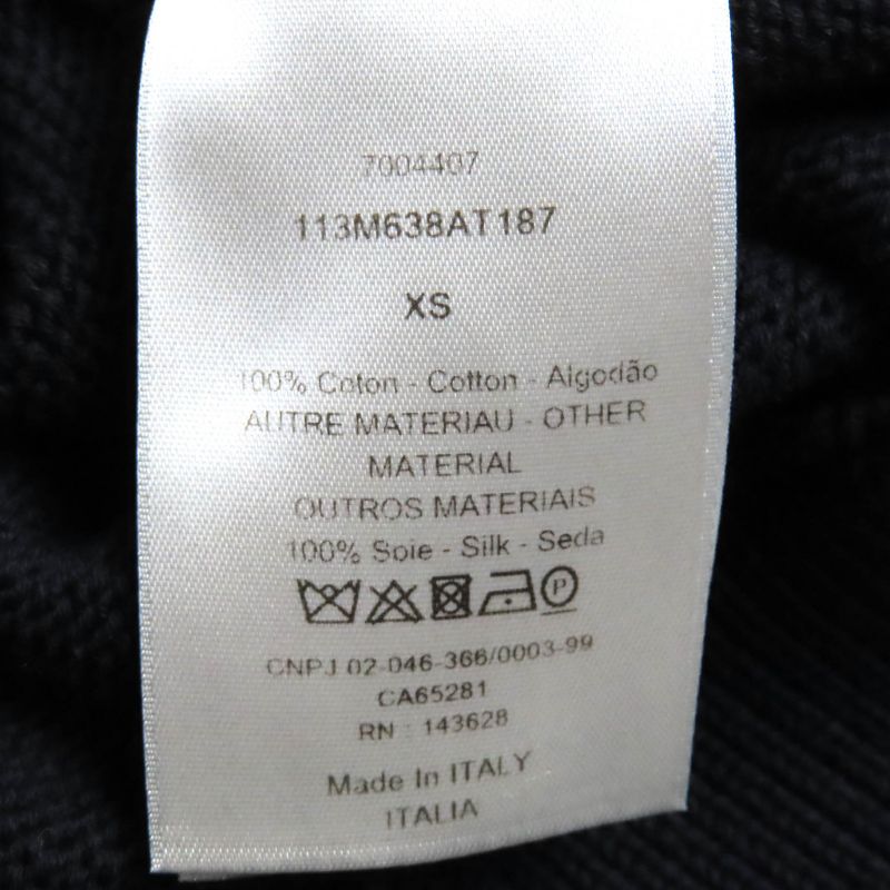 DIOR Christian DIOR Homme 113m638at187 Cotton Silk Oblique Sleeve Pullover Knit Sweater Navy