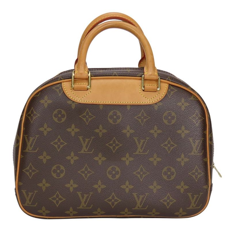 Louis Vuitton Handbag Trouville M42228 Monogram Nubuck Brown Gold Hardware