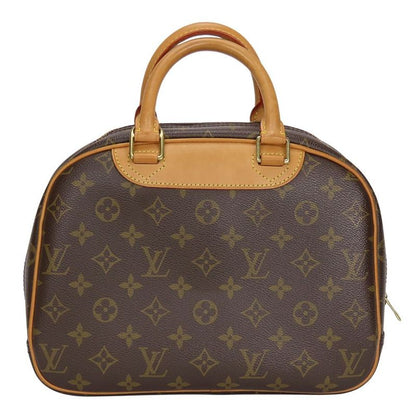 Louis Vuitton Handbag Trouville M42228 Monogram Nubuck Brown Gold Hardware