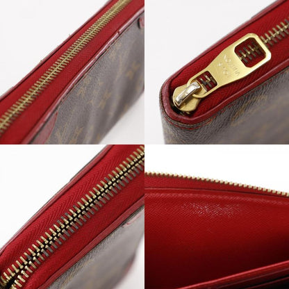 Louis Vuitton Zippy Wallet Retiro M61854 Monogram Canvas Threes Brown/red