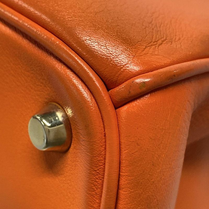 Dior/christian Dior Tote Bag Diorissimo Orange Leather
